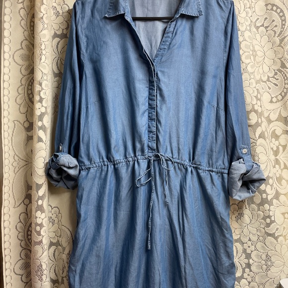 crown & ivy Dresses & Skirts - Crown & Ivy Denim Blue Mini Shirt Dress